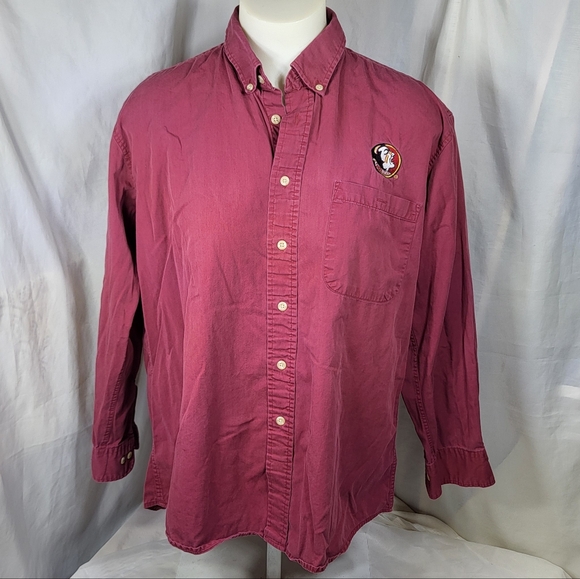Jonathan Corey Florida Seminoles Burgundy Luxury Twill Button-Down Shirt Sz Lg - Picture 3 of 9